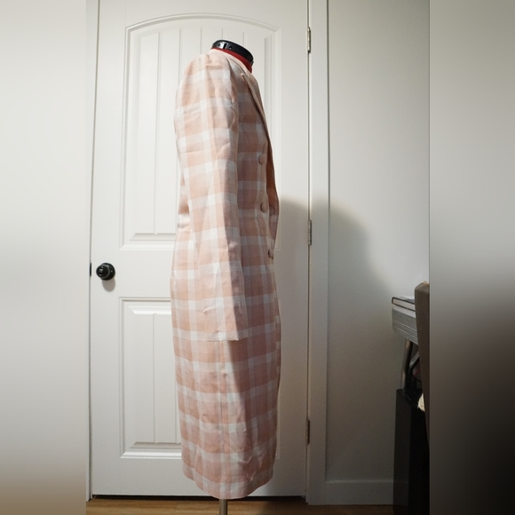 Pink plaid handmade coat - Picture 3 of 4